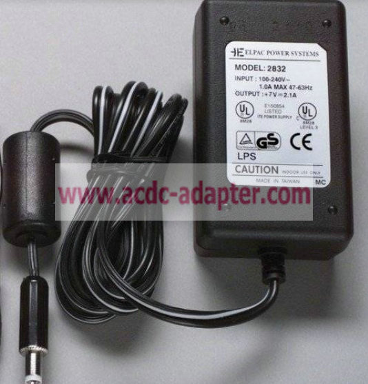 New 7V 2.1A ELPAC POWER SYSTEMS 2832 POWER SUPPLY ac adapter